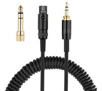 Toxaoii Câble spiralé 990 PRO X compatible avec les casques Beyerdynamic DT 900 PRO X, DT 1990 PRO, DT 700 PRO X et DT 1770 Pro, mini XLR mâle vers prise jack 3,5 mm, adaptateur 6,35 mm inclus