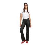 Toxik3 Jean droit en PU enduit mat pour femme, Noir , 44
