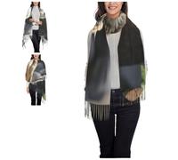 TOXOCMDKLE Écharpe à franges pour femme - Motif à carreaux arabe indien - Écharpe chaude d'hiver tendance pour robe de soirée, demoiselle d'honneur, mariage, Loup sauvage, taille unique