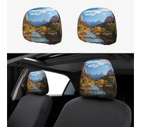 TOXOCMDKLE Lot de 2 housses respirantes pour appuie-tête de siège de voiture Zion National Park - Accessoires automobiles - Protection universelle contre la poussière