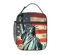 TOXOCMDKLE Sac à déjeuner isotherme portable Statue de la Liberté contre sac fourre-tout pour femme homme travail pique-nique voyage