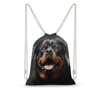 TOXOCMDKLE Sac à dos avec cordon de serrage pour chien Rottweiler - Sac à dos pliable - Sac de sport pour le shopping et le yoga, Cool Rottweiler Dog Art, 35x50cm