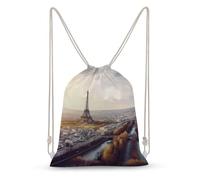 TOXOCMDKLE Sac à dos avec cordon de serrage - Vue aérienne du paysage urbain de Paris - Sac à dos pliable - Sac de sport pour le shopping, le yoga, Vue aérienne du paysage urbain de Paris, 30x40cm