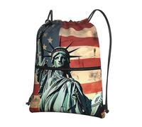 TOXOCMDKLE Sac à dos pliable avec cordon de serrage, balle de golf, sac de sport résistant au feu, sac de sport pour le shopping, le yoga, Statue de la Liberté Contre, taille unique