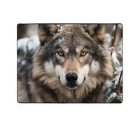 TOXOCMDKLE Tapis de sol antidérapant Lmage Of Wolf in the Snow Tapis pour salon, tapis vintage décoration d'intérieur, tapis de sol lavable pour chambre à coucher, salle à manger, 160 x 120 cm