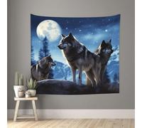 TOXOCMDKLE Tapisserie esthétique Tapisserie murale pour salon loups _75800222 Tapisserie Décoration murale Couverture murale Bannière Poster pour chambre à coucher Dortoir 130 x 152 cm