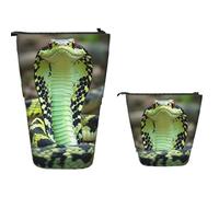 TOXOCMDKLE Trousse à crayons télescopique de grande capacité - Motif chiens husky - Trousse de papeterie rétractable sur pied - Trousse de maquillage pour fournitures de bureau, Cobra Snake, Taille