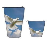 TOXOCMDKLE Trousse à crayons télescopique de grande capacité - Motif ciel colombe - Trousse de papeterie rétractable sur pied - Pour fournitures de bureau, Ciel colo, Taille unique, Sac à bandoulière