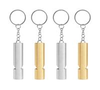 Toxvanne Sifflets 4 Pièces, Sifflet de Survie en Or Et en Argent, Sifflets d'urgence Double-Tube, Adapté Au Camping Randonnée Chasse Escalade Gymnase Scolaire Et Auto-Défense
