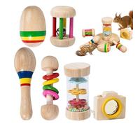 Toy-6X Jouets de lapin en bois, trucs de poulet résistants pour petits animaux, soins des dents des rongeurs | Jouets intérieurs et extérieurs pour lapins, hamsters, cochons d'Inde