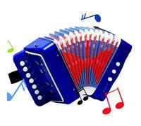 Toy Accordion Musical Instrument - Portable Accordion Musical Instruments for Children | Birthday Gift for Children, Boys and Girls Age 3 | Corrugated Pipe Design and 7 Buttons | Buckles on Both