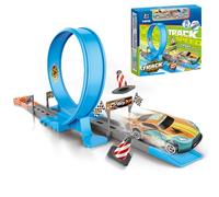 Toy Car Track, 360° Racetrack Set with Safe Looping Design & DualCar Launchers, Exciting Game Kit for Boys Kids Age 3-14 Travel Indoor Outdoor Birthday Easter Party Or Home Play
