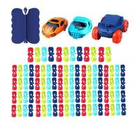 Toy Car Track Set - ABS Light Up Educational Vehicle Playset, Interactive Racing Toy Car | STEM Learning Activity Set For Kids Boys Girls Bedroom, Preschool, Kindergarten, School, Party Gift Use