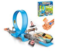 Toy Car Track Set, Construction Truck Play Kit, 360 Degree Game, 10.08x9.84x1.97 inches, Interactive Vehicle Toy for Toddler Fun, Birthday, Easter, Travel, Home, Outdoor Party