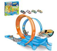 Toy Car Track Set, Construction Truck Vehicle and Tracks, 10.08x9.84x1.97 Inches Enhances Motor Skills & Creative Sport Builds, 360 Degree Wall-Climbing Game for Children Games, Birthday, Easter Party