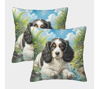Toy Chien à oreilles cheveux longs Taie D'oreiller Court Peluche Carré Taie D'oreiller Avec Fermeture Éclair fidèle Soft & Comfortable Pour Sofa Canapé Chambre Auto Chaise Domicile Décor 40x40cm