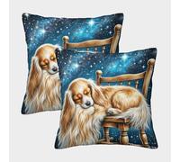 Toy Chien à oreilles cheveux longs Taies D'oreiller 100% Microfibre Anallergique Avec Fermeture Éclair mignon Soft & Comfortable Pour Canapé Salon Chambre Chaise Jardin Maison Décoration 45x45cm