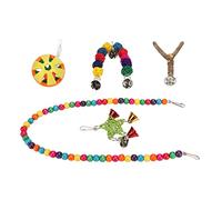 Toy de mât de la Swing de Perroquet | Cloche Suspendue colorée pour Les Petits Oiseaux/paraket/calocascule | Jouets à Cage en Bois Durable avec Colorant sûr | Exercice et