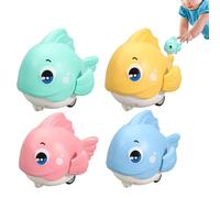 Toy De Poisson pour - Pull -Back Fish Toy, 4X Dessin Animé Bébé Poussoir Et Jouets Poisson | Apprendre L'apprentissage Crawl Walking Todding Development Cute Interactive Fun Animal Pla