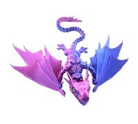 Toy Dragon Articulé - Modèle imprimé 3D, Toys plus grands fidget Crystal Dragons | Stressant la sculpture pour la créativité Boost, affichage à domicile, figure de créature mobile, décoration de burea