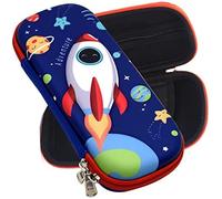 Toy Imagine Trousse à crayons 3D sur le thème de la fusée spatiale | Trousse à crayons de grande capacité | Boussole éducative pour enfants | Boîte de rangement cadeaux d'enfants (assorti)