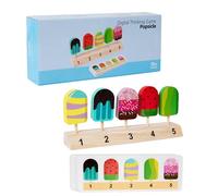 Toy Kids - Puzzle en bois fait à la main avec tige - Segment arrondi lisse - Jouet empilable - Équilibre sensoriel éducatif - Forme printanière - Plaisir de développement des tout-petits
