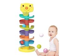 Toy Kugelbahn Tower - Aide d'apprentissage Empilable, Construction De Chemins De Fer en | Jeu De Balle Créatif avec des Éléments Colorés pour La du Moteur, Un Jouet Pédagogique