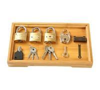 Toy Lock and Key Set - Serrures d'apprentissage avec clés - Casiers Assortis - Jouets pour Les Tout-Petits - Compétences Pratiques en Bois - Coque d'activité - Développement de la motricité