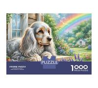 Toy Long-Haired Eared Dog 1000 Pièces Carton Extra-épais Puzzle À Faire Soi-même Loyal Pet Stimulant Et Éducatif Jeu Créatif Puzzles pour La Décoration Intérieure 38x26cm/1000pcs
