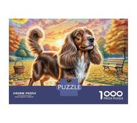 Toy Long-Haired Eared Dog 1000 Pièces Papier Écologique Résistant Coffret De Puzzles Adorable Pet Stimulant Et Éducatif Jeu Familial Puzzles Cadeaux pour La Famille Et Les Amis 38x26cm/1000pcs