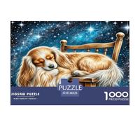 Toy Long-Haired Eared Dog Puzzles 1000 Pieces Cadeau Unique Jeu Éducatif Défi Jouet À De Qualité Supérieure Peinture Art pour Adultes Enfants 38x26cm/1000pcs