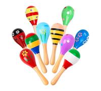 Toy Maracas, Kids Hand Percussion, Wooden Egg Shaker Musical Instrument for Coordination and Rhythm Learning, Parties Or Classroom Use, 4.33x1.57x1.57 inches Random Color 10 Pieces