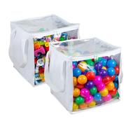 Toy Organizer Bags - Clear Zipper Storage Bags, 2 Pack | Waterproof Kids Toy Organizer, Board Game, Snack and Cosmetic Storage, Multi-Purpose Travel and Home