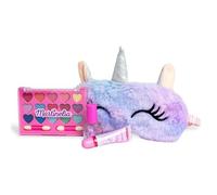 MARTINELIA - Set Maquillage Pour Enfant & Masque de Nuit Licorne - Palette de 15 Fards à Paupières + 2 Applicateurs + 1 Vernis à Ongles + 1 Gloss + 1 Masque de Sommeil - Cadeau Fille Dès 3 ans