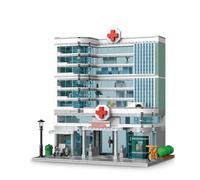 TOY PLAYER Kit de construction LED 1350 pièces hôpital urbain compatible Lego architecture modulaire 3 étages cadeau enfant