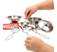 Toy Pots and Pans 230g Stainless Steel Toy Cooking Utensils