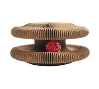 Toy Scratcher Pliable - Planche à gratter de Style accordéon avec Balle | Piste de Divertissement pour Chatons, Tunnel ondulé, Meubles compacts pour griffonner, Jouet d'enrichissement interactif