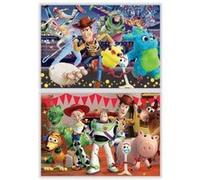 Toy story 4 - pack puzzles woody buzz l'eclair et amis 2 x 100 pieces - disney pixar - set puzzle enfant + carte