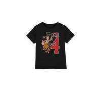 Toy Story Birthday Woody I'm 4 Unisex Kids T Shirt, Noir, 5-6 Ans Garçon