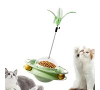 Toy Teaser De Chat Drôle - 28x18cm Chaton Plumes Drôles Teaser Food Dispensver Toy | Toys De Chaton De Distributeur Slow Food with Ball | Toys De Chat Interactifs pour De Chats Intérieurs