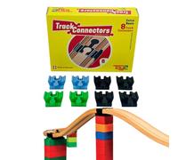 TOY2 Basic Kit de Construction | 8 Connecteurs de Voie de Train Jouets compatibles avec Brio & Duplo | Kit avec connecteurs de Rail | Ensemble de connecteurs de Rail en Bois Durable