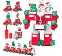 TOYABI Noël Jouet, 5 en 2, Sapins de Noël Voiture, Père Noël Voiture, Chaussettes de NoëlVoiture, Assembler en Transformers Jouets et Train Enfant, Cadeau pour Filles et Garçons 3 4 5 6 Ans