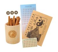 TOYANDONA 1 Ensemble Bâtons de Divination Chinoise avec Seau et Manuel Outils de Prédiction Traditionnels Accessoires Amusants et pour Débutants et Amateurs de Divination
