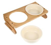 TOYANDONA 1 Ensemble Bol Surélevé pour Chat avec Support Écuelle Céramique pour Animaux de Compagnie Accessoire de Nourriture Réutilisable pour Chat et Chien Capacité de Design Élégant et