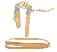 TOYANDONA 1 Ensemble Cat Coffre Et Corde De Traction du Accessoire pour Chien Petit Mener Animal De Compagnie pour Chats Harnais pour Chat Mignon Harnais pour Chiot Jaune Nylon