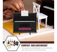 TOYANDONA 1 Ensemble D'instruments de Musique Miniatures pour Maison de Poupée : Violon, Piano, Batterie, Trompette, Saxophone, Guitare Électrique, à L'échelle 1:12. Ensemble de Petits Instruments