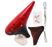TOYANDONA 1 ensemble d'ocarinas : ocarinas alto en do 12 trous en céramique, instrument de musique professionnel avec sac et support pour cordon, pour débutants et joueurs confirmés.