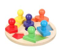 TOYANDONA 1 Ensemble Éducatif Bois Forme de Disque pour Garçon Fille Jeu de de Couleurs Formes Matériel Bois Sécurisé pour Cognition Géométrique et Éducation Précoce