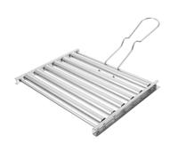 TOYANDONA 1 Ensemble Ensemble d'outils pour Barbecue Camping Grillage étagère Grille de Cuisson Charbon Rouleau à Saucisse en métal Support Acier Inoxydable Silver