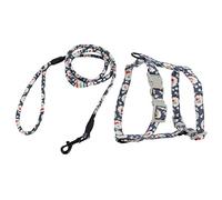 TOYANDONA 1 Ensemble Harnais pour Chien avec Laisse de Traction Durable Design Simple et Pratique Confortable pour Animaux pour Promenade et Entraînement Bleu Foncé